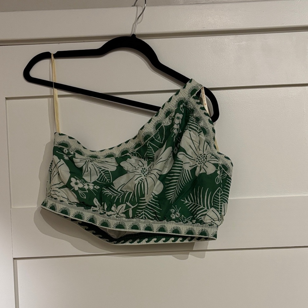 FARM Rio Green Floral Crop Top